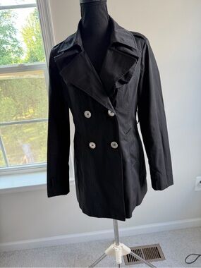 Express Black Double Breasted Trench Coat Size S